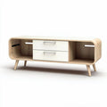 Meuble TV en bois clair avec tiroirs de rangement 120 x 40 x 50cm