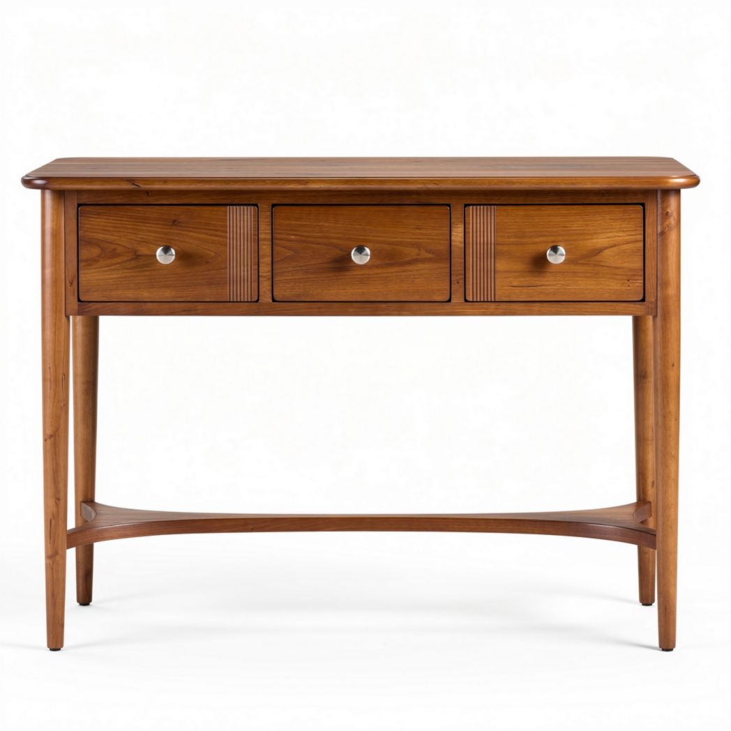 Console en bois marron avec trois tiroirs dimensions 120 x 40 x 80cm