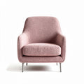 Fauteuil en tissu bouclé rose avec structure en métal dimensions 80 x 80 x 85cm