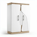 Armoire contemporaine en bois et panneaux blancs 80 x 40 x 120cm