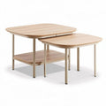 Table basse en bois clair avec étagère 50 x 50 x 45 cm pour salon